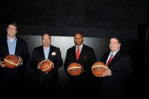 Founders with basketballs